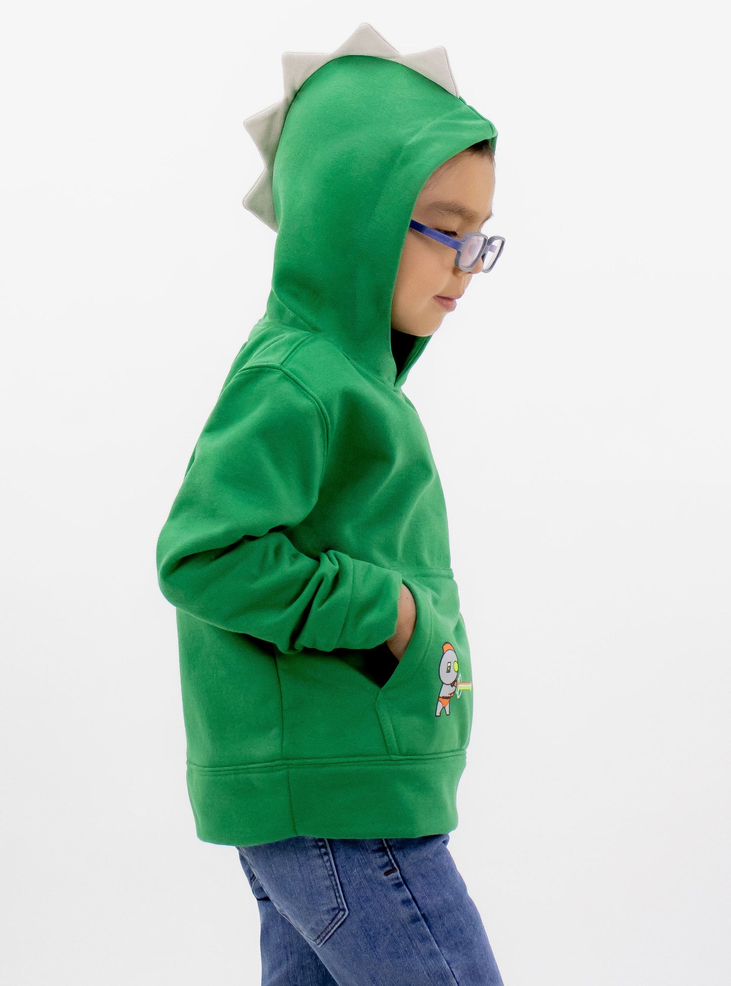Sudadera con capucha de color verde