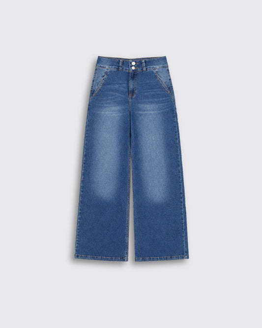 Jeans Wide-Tiro Alto
