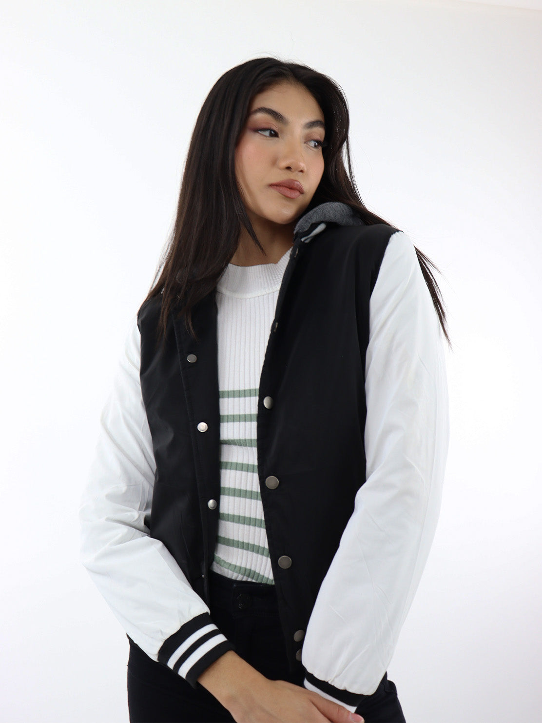 Chamarra de baseball-Negro