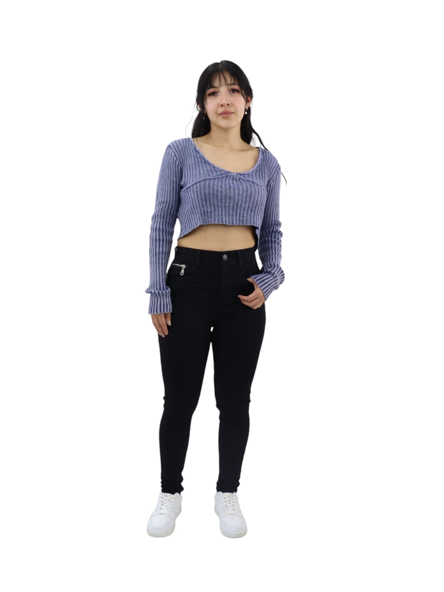 Jeans skinny tiro alto