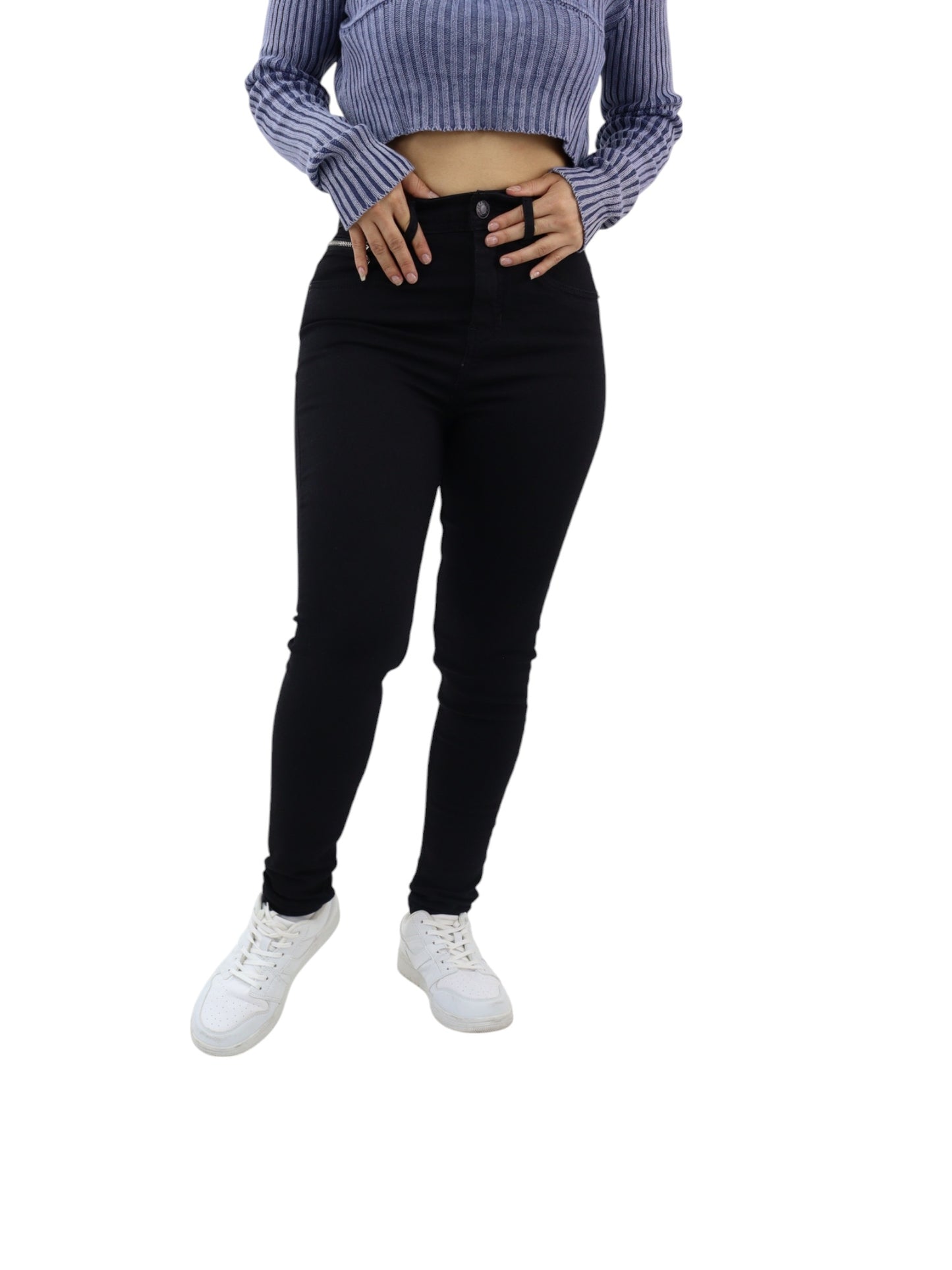 Jeans skinny tiro alto