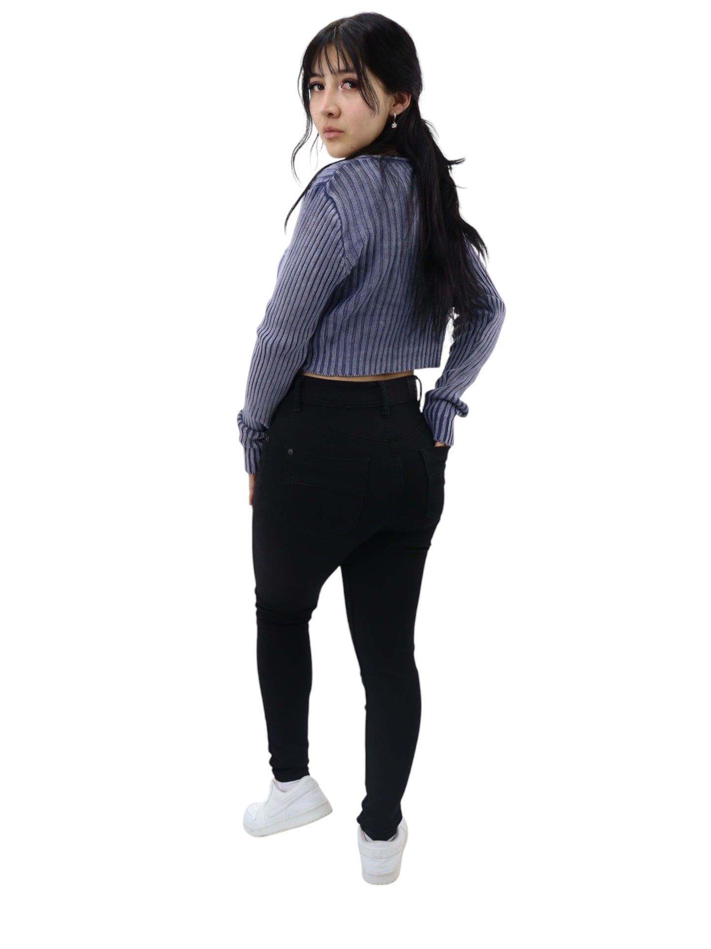 Jeans skinny tiro alto