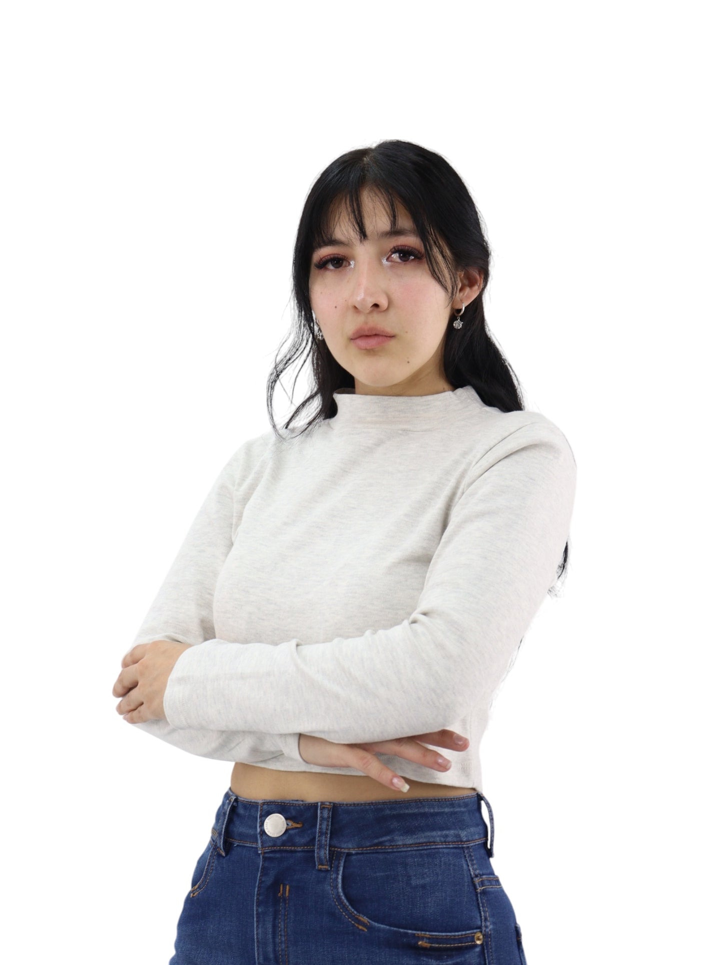 Playera manga larga de color beige