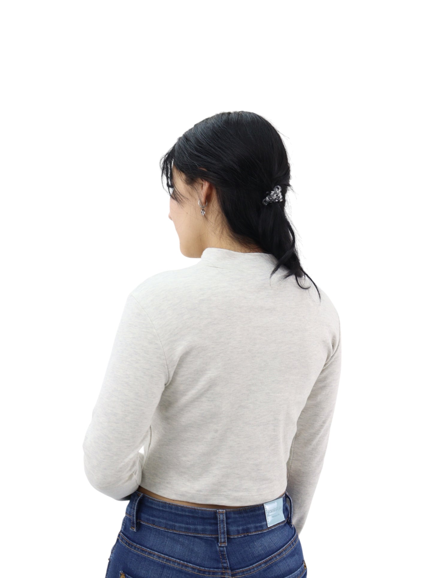 Playera manga larga de color beige