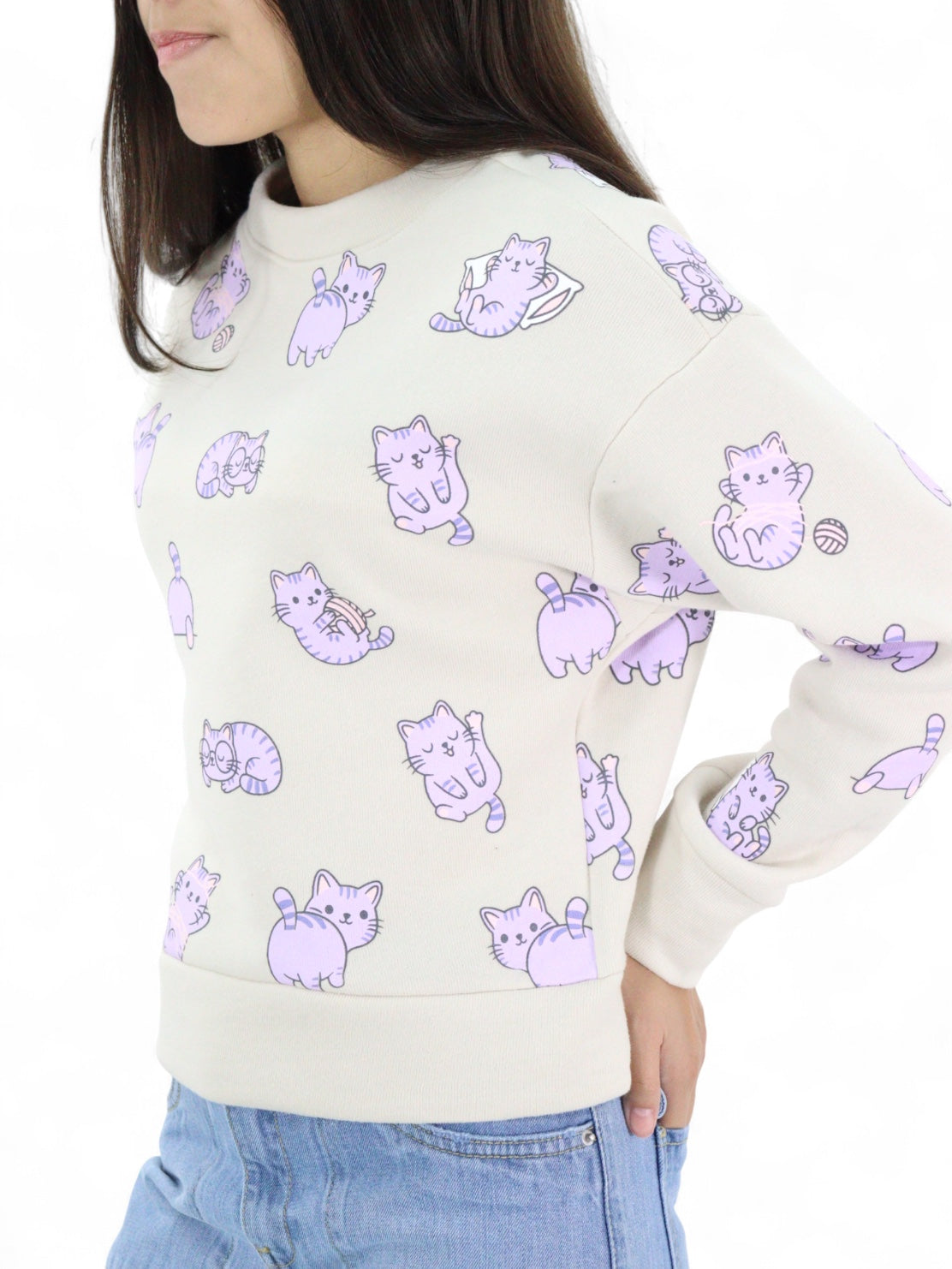 Sudadera con estampado de gatos