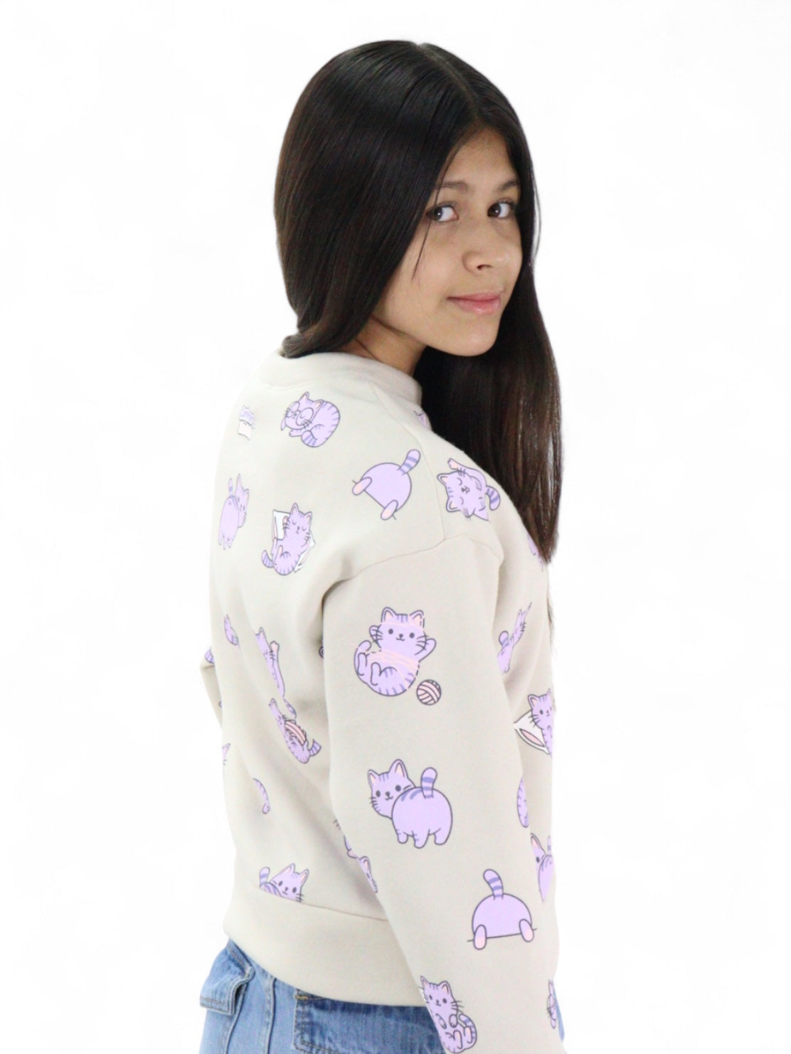 Sudadera con estampado de gatos