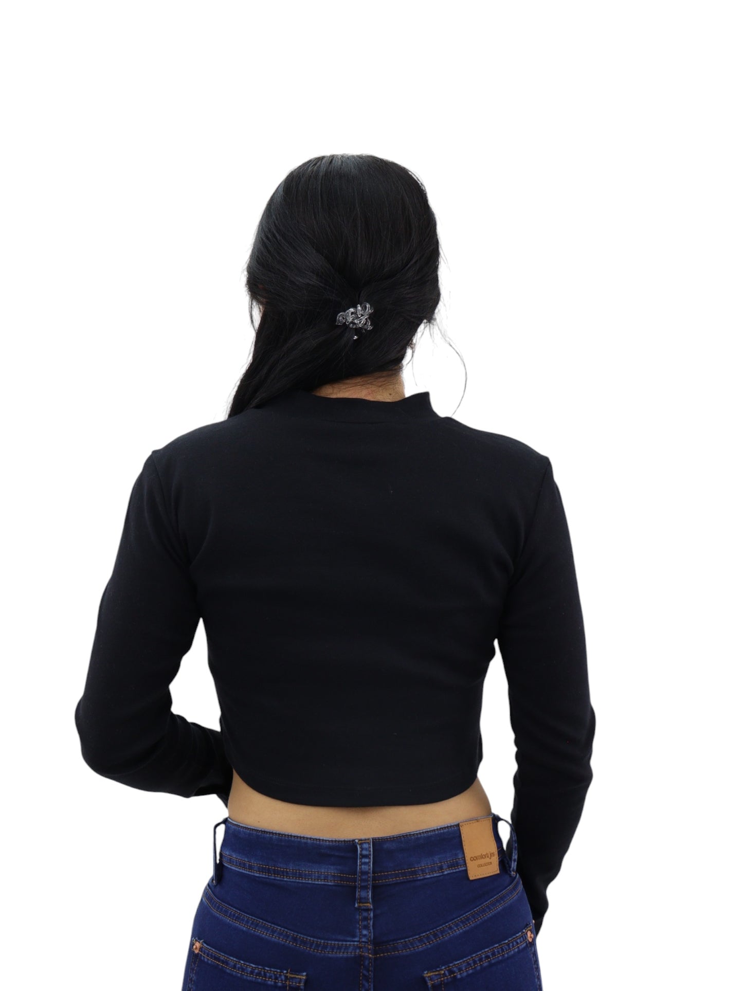 Playera manga larga de color negro