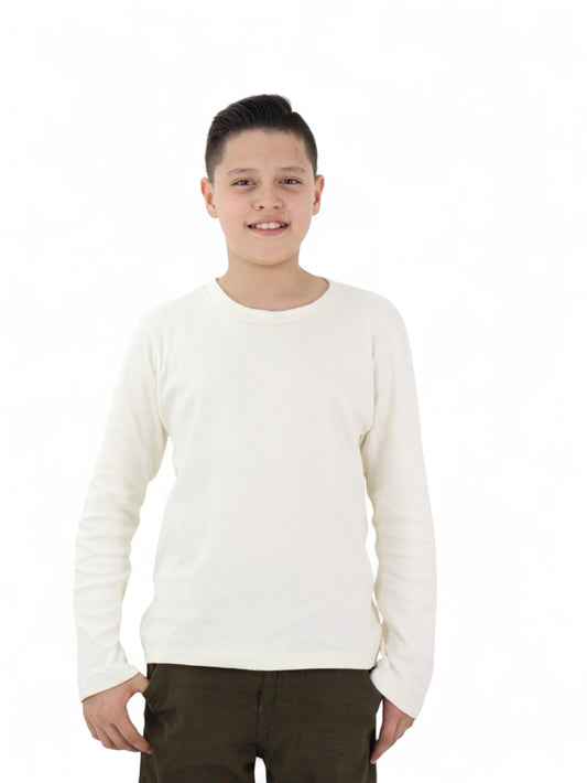 Playera manga larga de color hueso