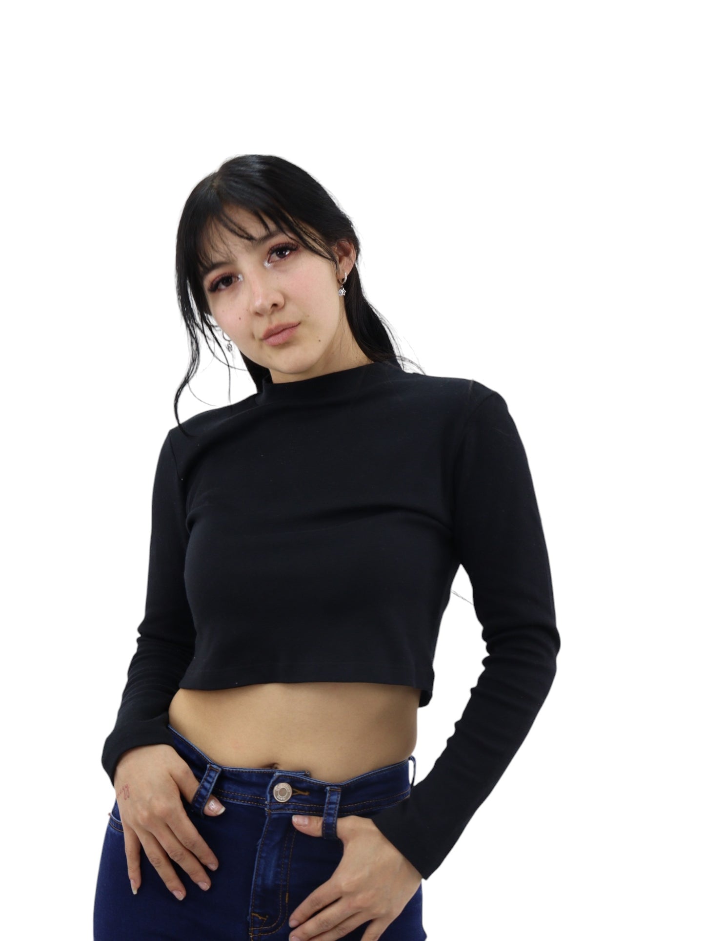 Playera manga larga de color negro