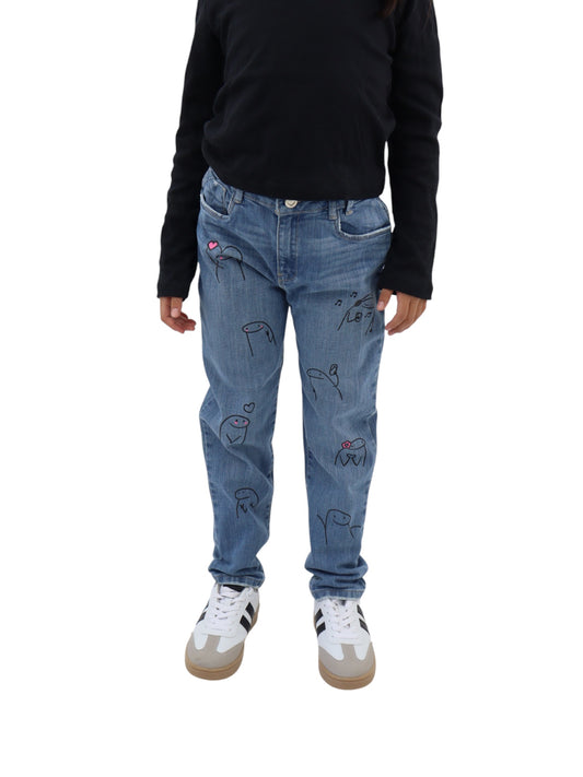 Jeans mom clasic estampado