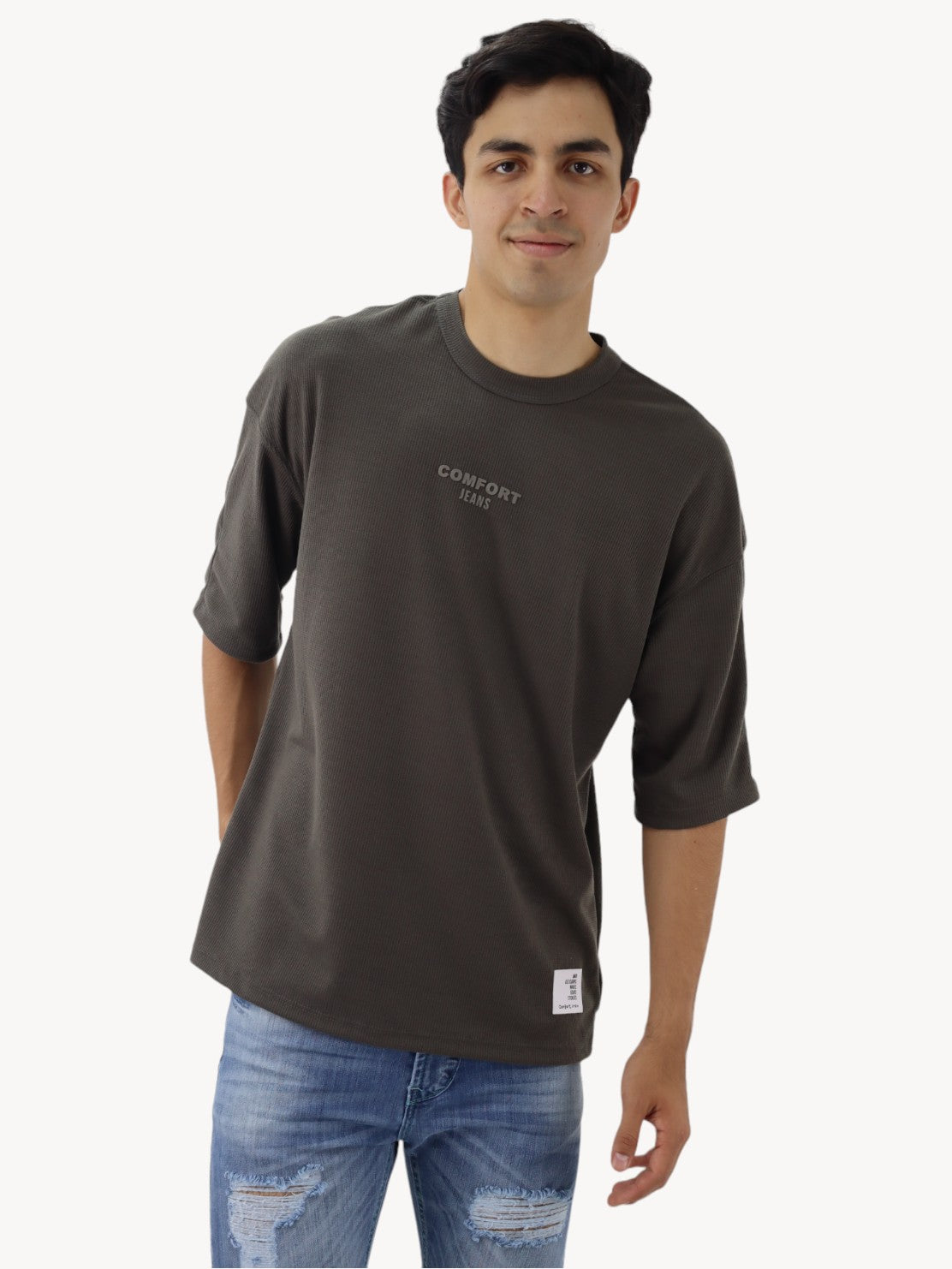 Playera oversize con gráfico verde militar