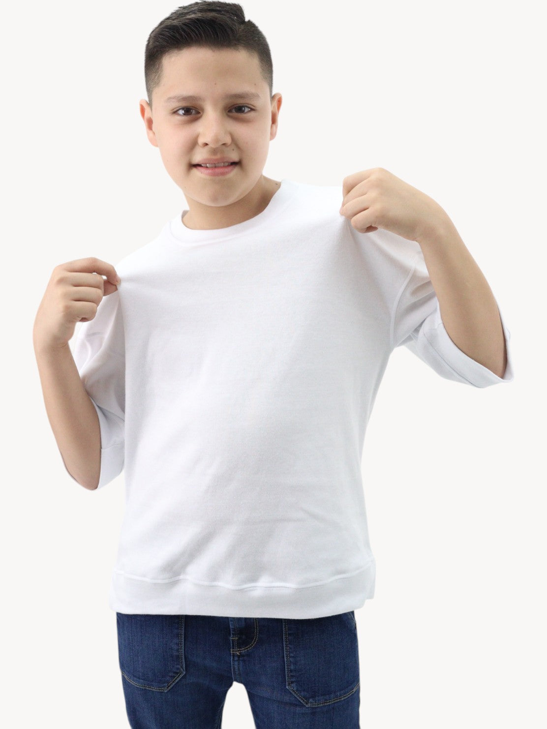 Playera oversize de color blanco