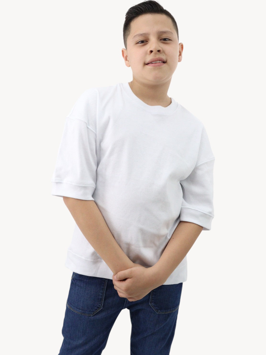 Playera oversize de color blanco