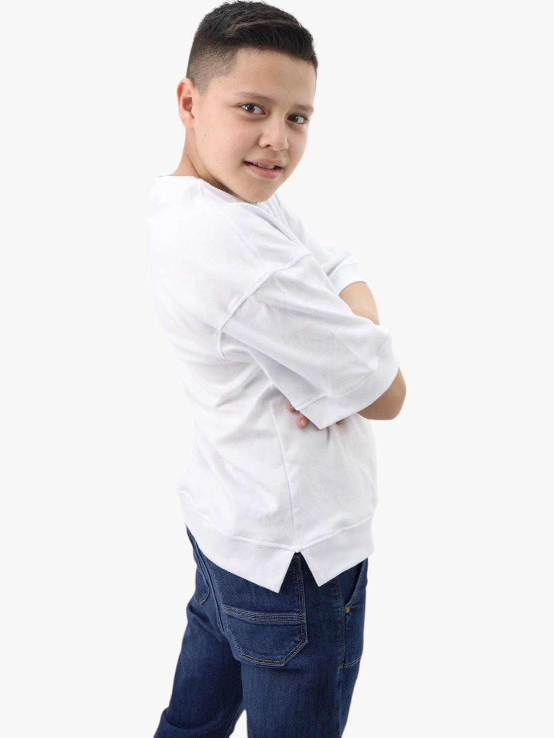 Playera oversize de color blanco