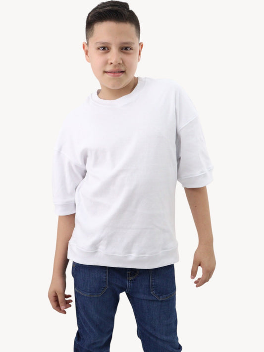 Playera oversize de color blanco