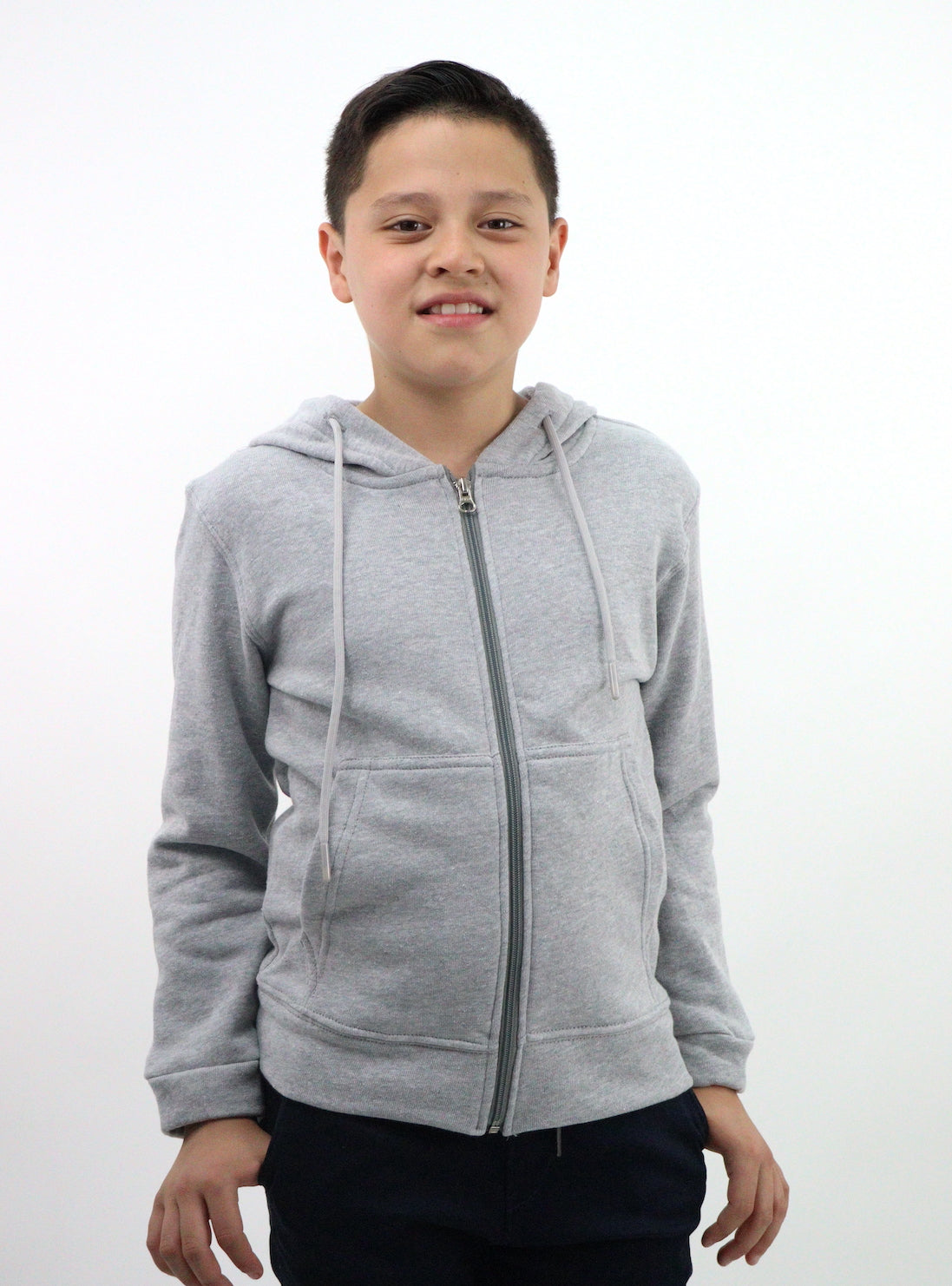 Sudadera con cremallera de color gris