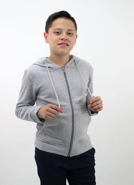Sudadera con cremallera de color gris