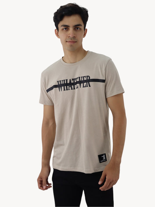 Playera beige con estampado