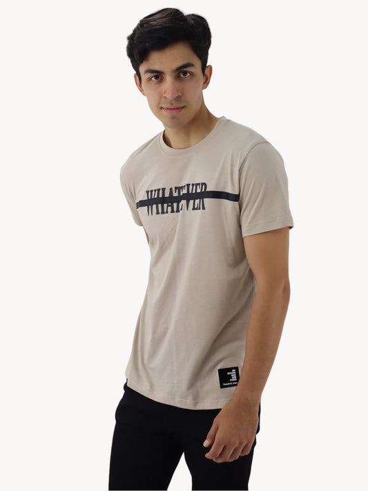 Playera beige con estampado