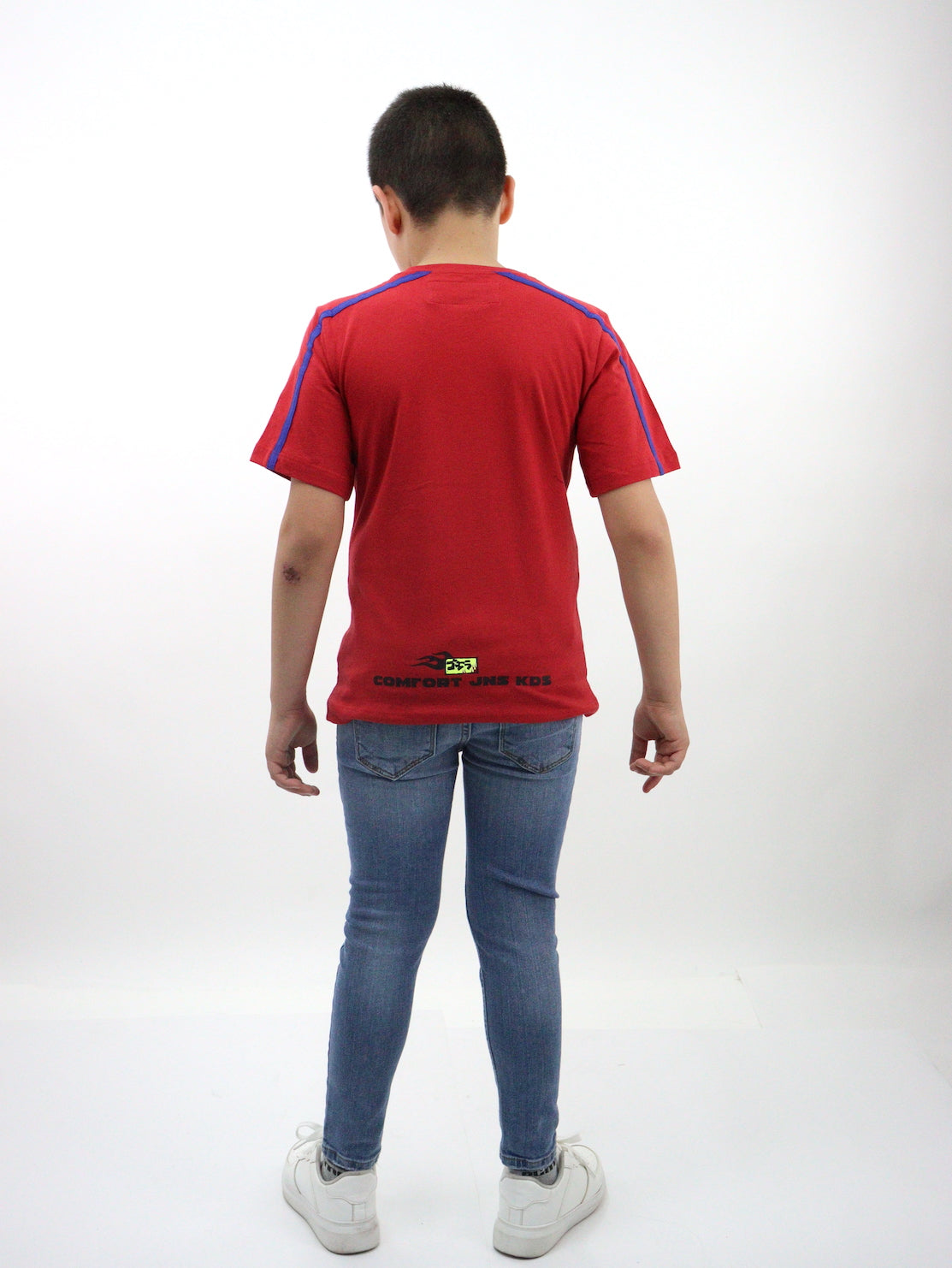 Jeans skinny de color azul medio con destrucción