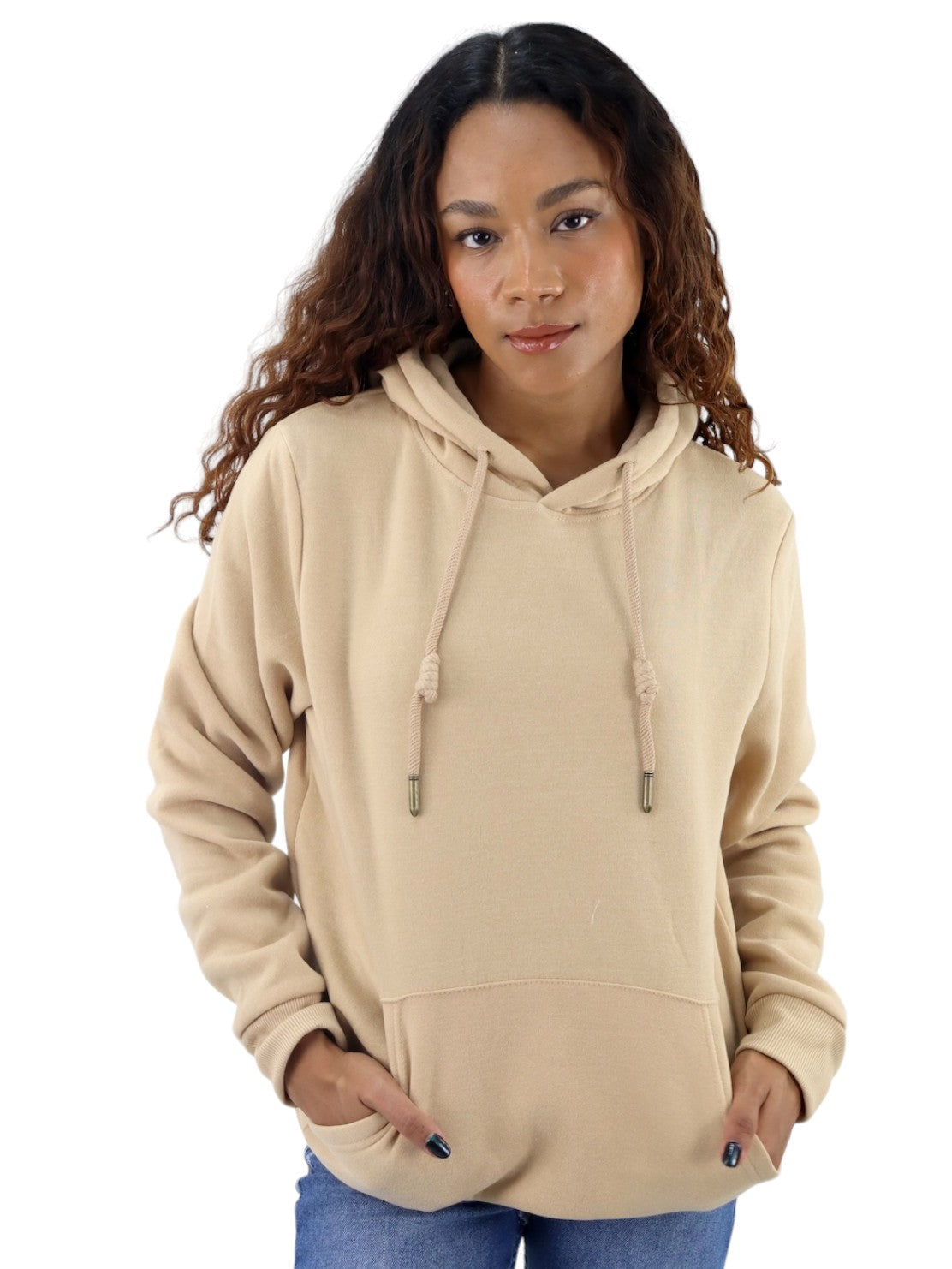 Hoodie unisex beige