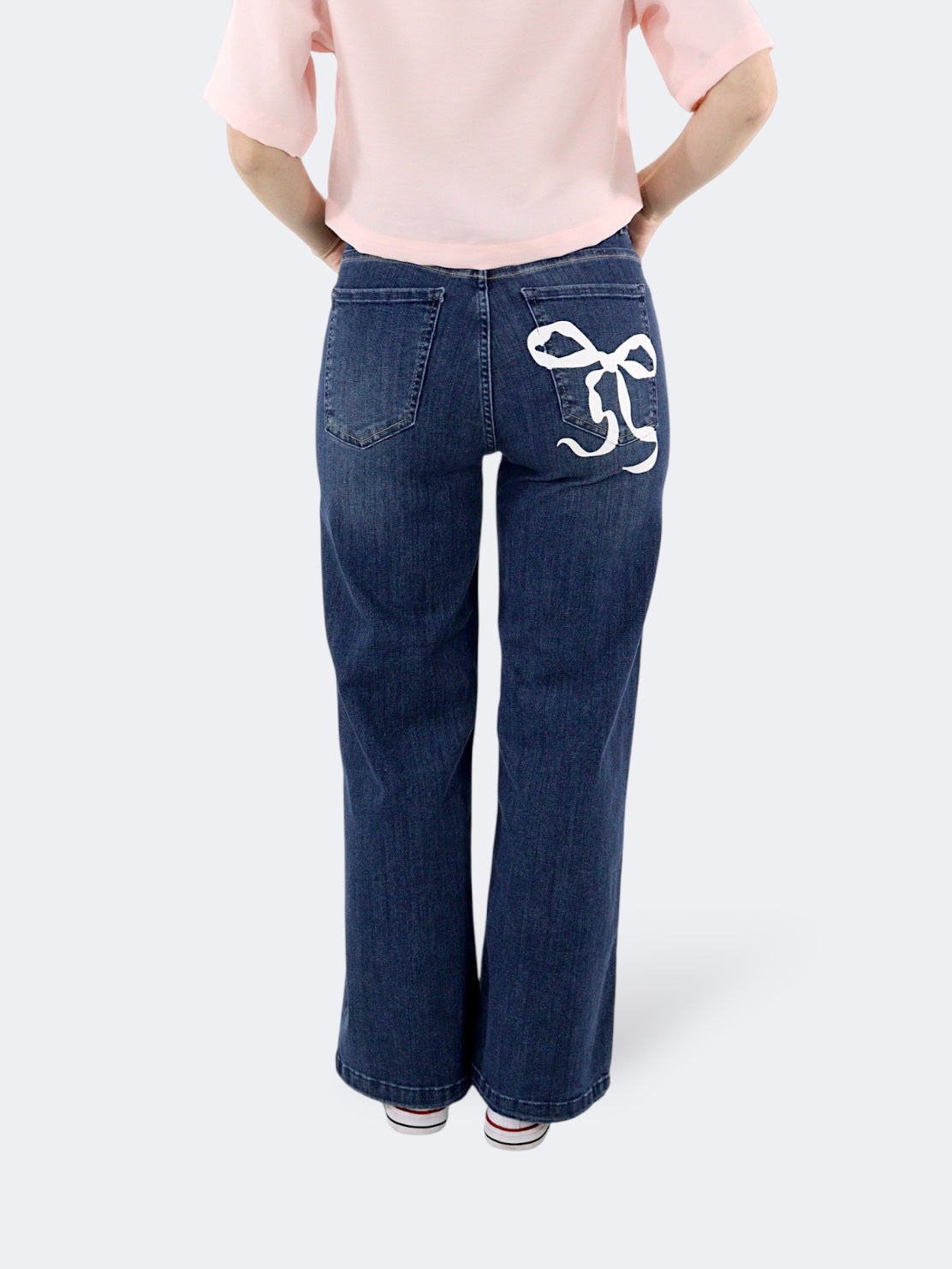 Jeans Wide-Tiro Medio