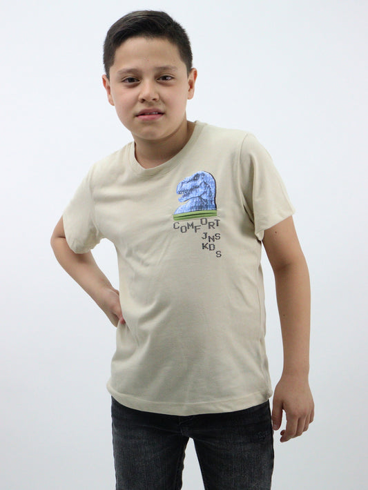 Playera manga corta con estampado de dinosaurio