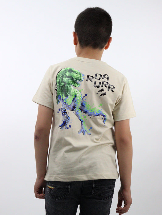 Playera manga corta con estampado de dinosaurio