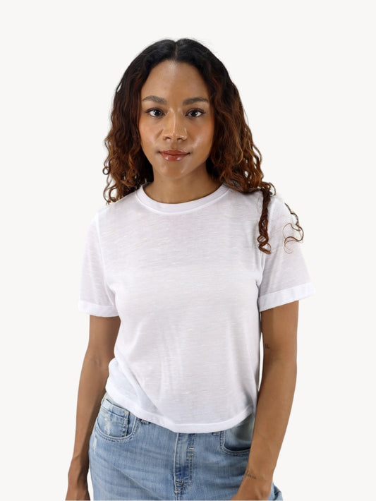 Playera manga corta de color blanco