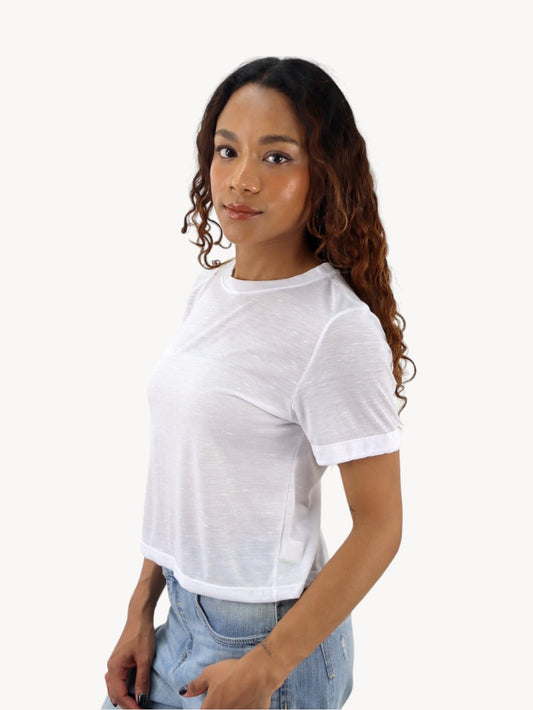 Playera manga corta de color blanco