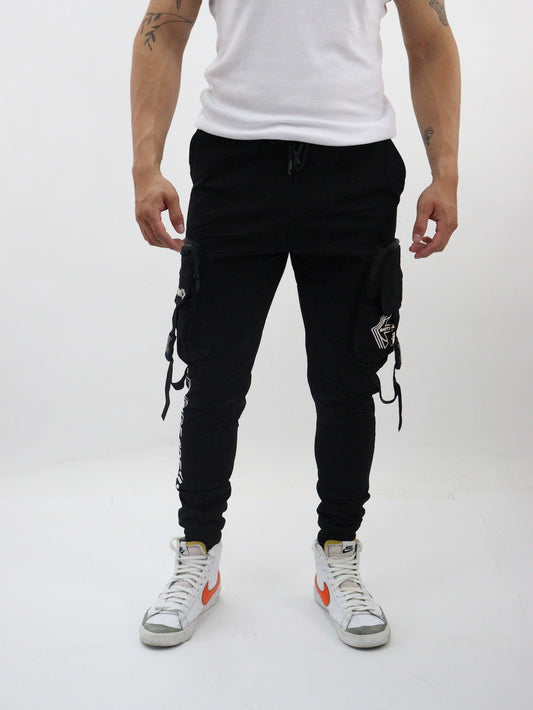 Jogger cargo tipo pants de color negro con broches (NUEVA TEMPORADA)