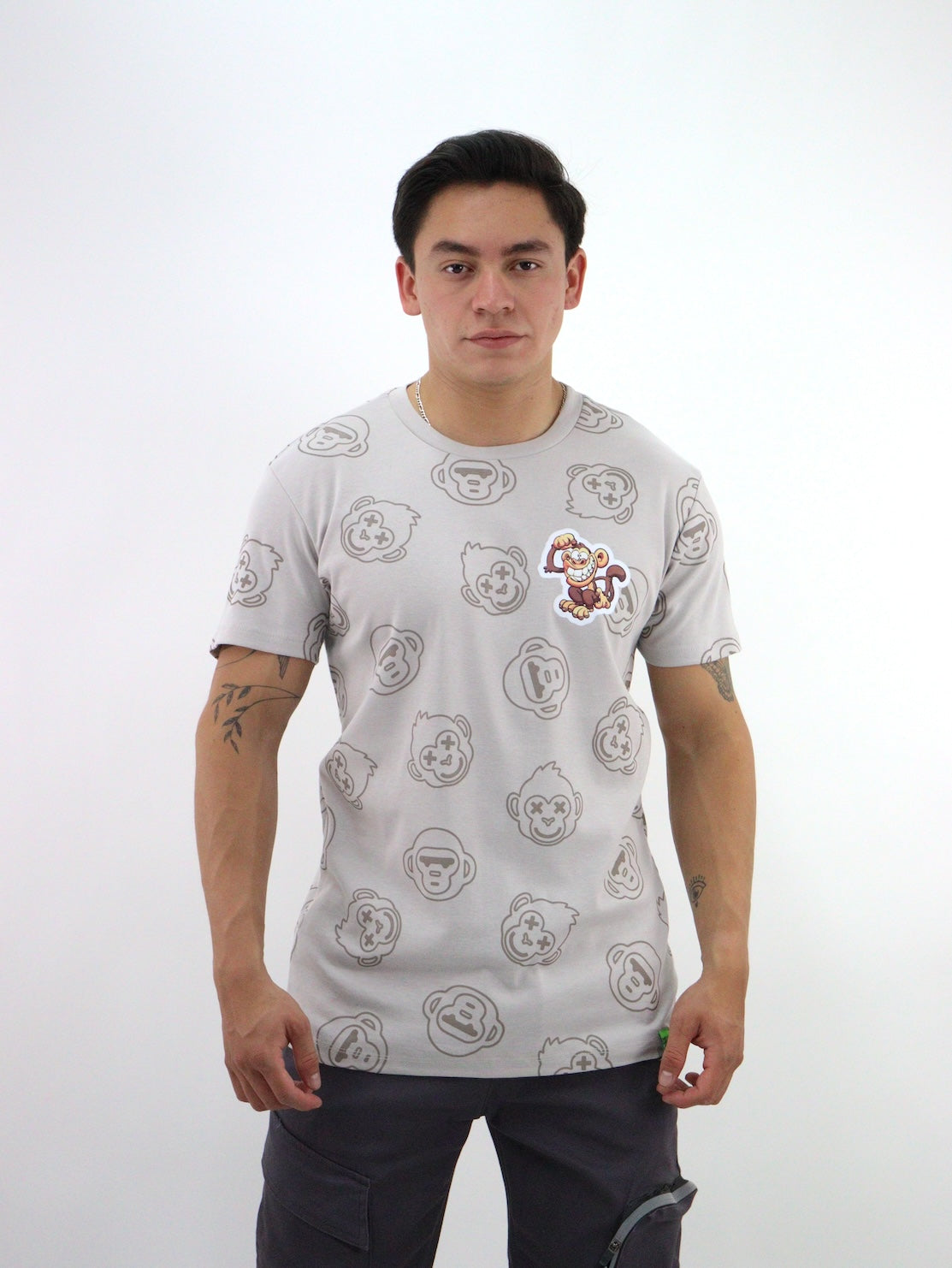 Playera manga corta con estampado monkey
