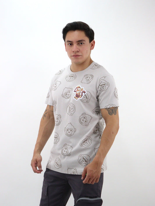 Playera manga corta con estampado monkey