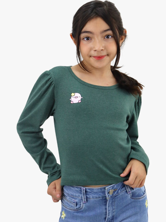 Playera manga larga con estampado