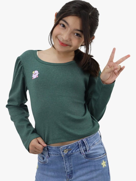 Playera manga larga con estampado