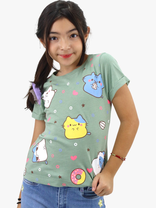 Playera con print de animalitos