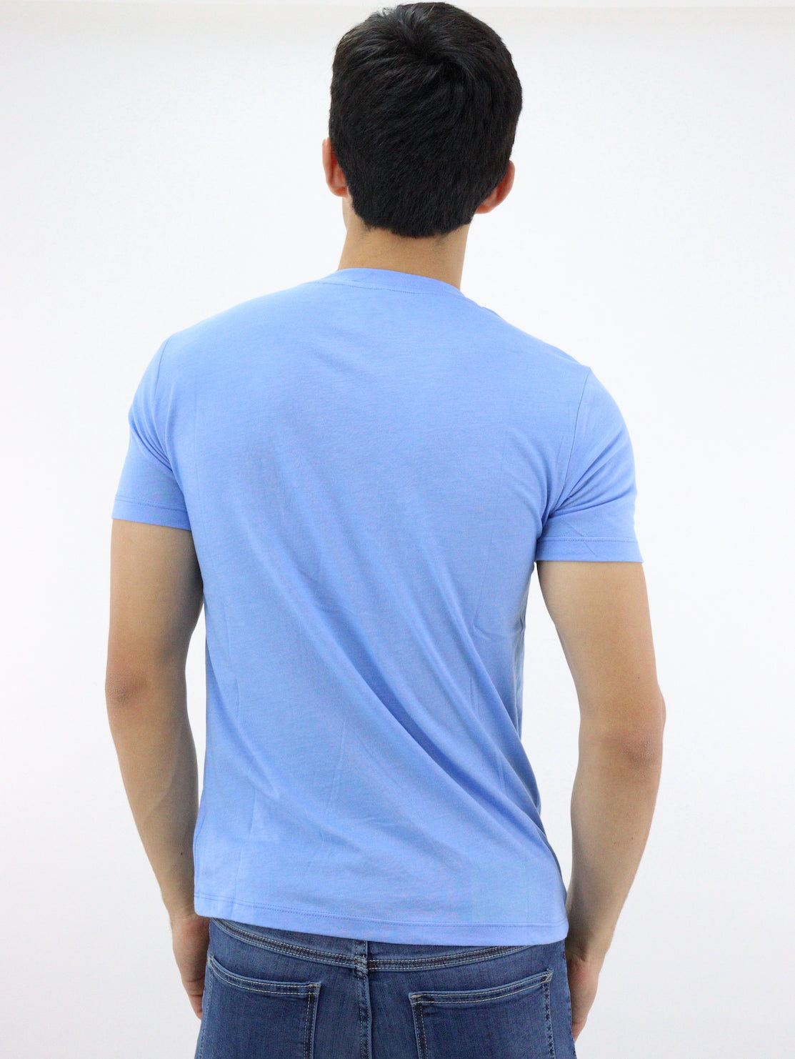 Playera básica manga corta de color azul