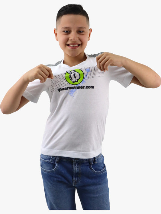 Playera manga corta de color blanco