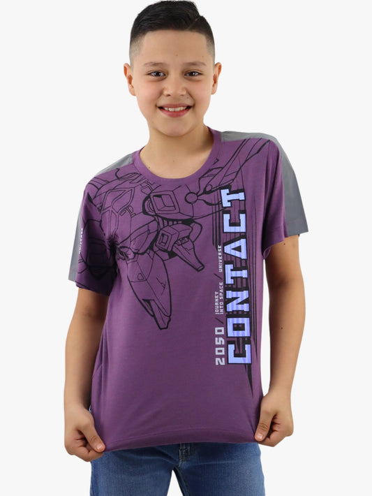 Playera manga corta con estampado