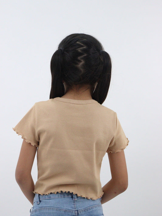 Playera manga corta de color rosa palo