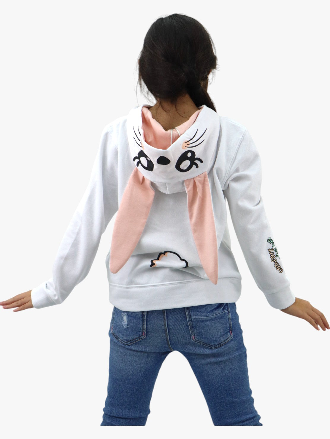 Sudadera con diseño en gorro de conejo