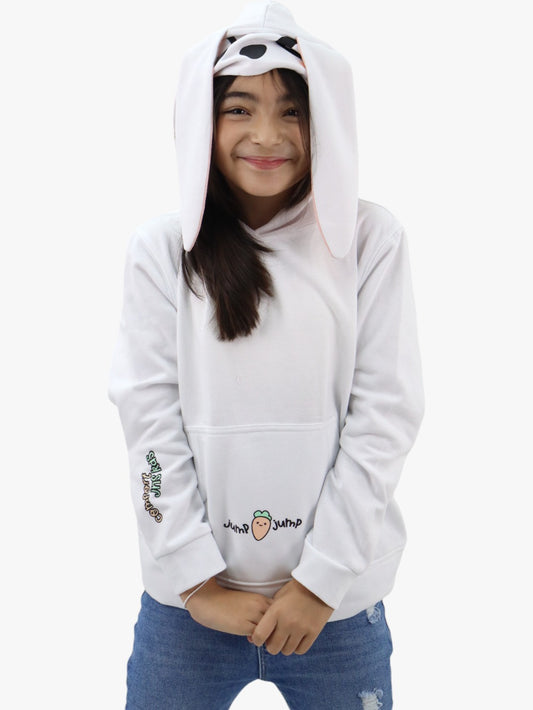 Sudadera con diseño en gorro de conejo