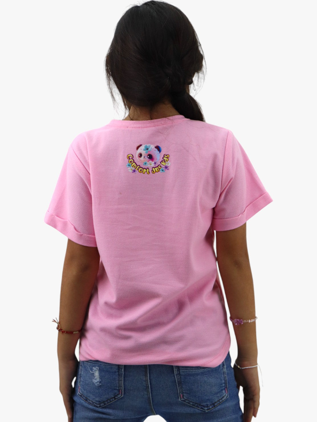 Playera manga corta con estampado de oso