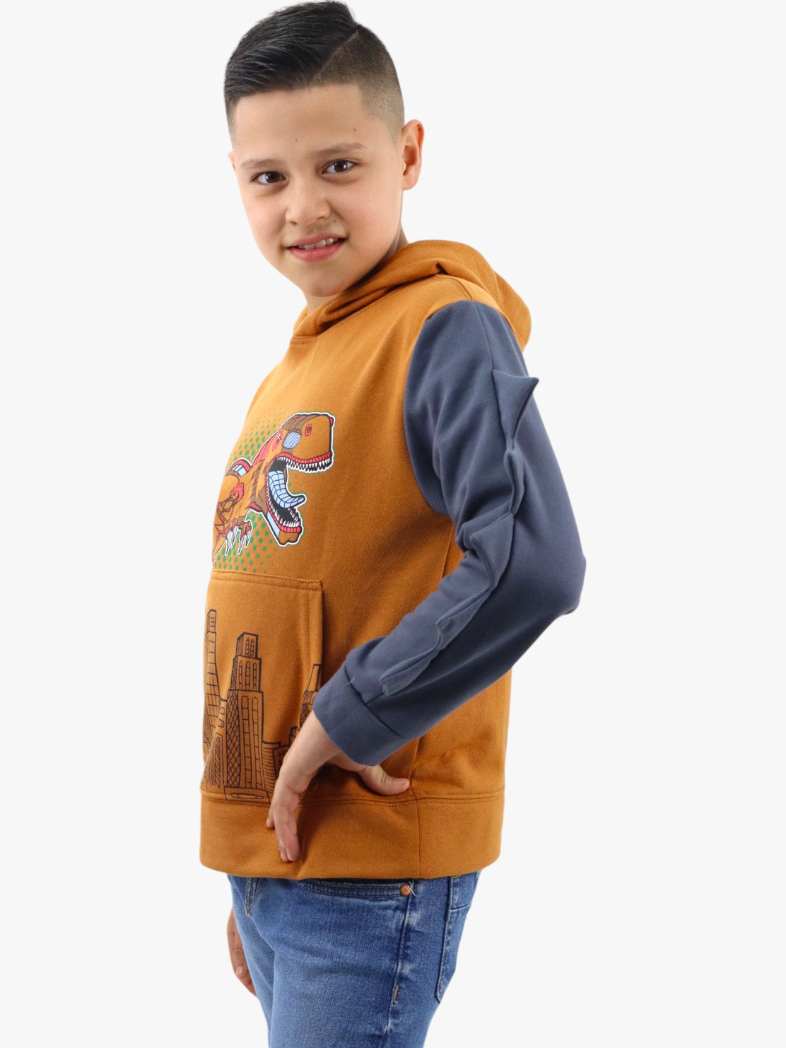 Sudadera con capucha de color combinado