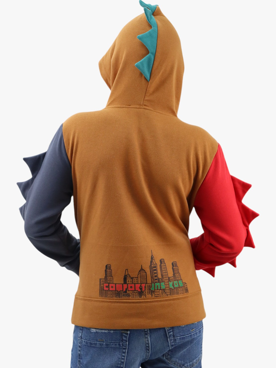 Sudadera con capucha de color combinado