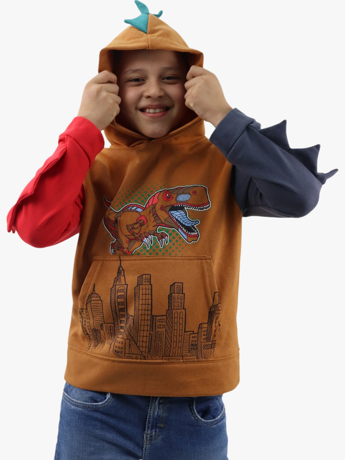 Sudadera con capucha de color combinado