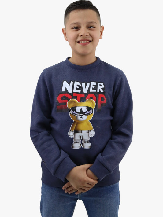 Sudadera cerrada con estampado de oso