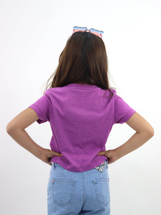 Playera fruncida de color morado