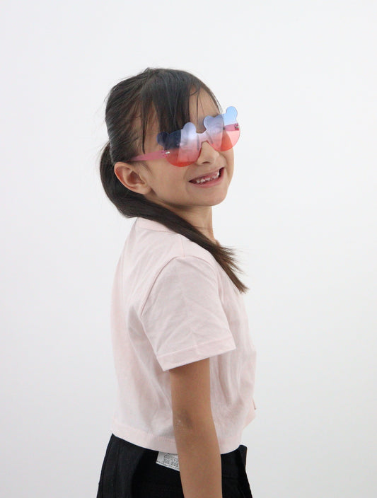 Playera fruncida de color rosa