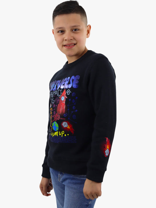 Sudadera cerrada con estampado espacial